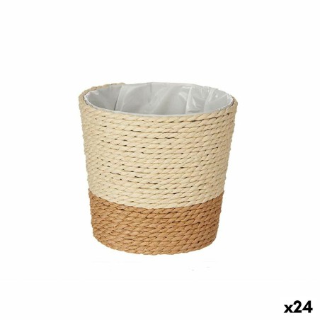 Macetero Ibergarden WY21-74 Marrón Natural Cuerda Plástico 11 x 10,5 x 11 cm (24 Unidades)
