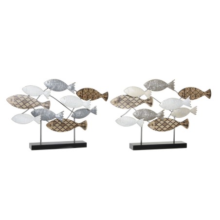 Figura Decorativa DKD Home Decor 65,4 x 9,5 x 43 cm Preto Azul Castanho Espirais (2 Unidades) Figura Decorativa DKD Home Decor 65,4 x 9,5 x 43 cm Preto Azul Castanho Espirais (2 Unidades)