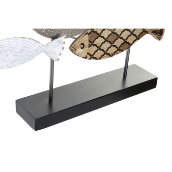 Figura Decorativa DKD Home Decor 65,4 x 9,5 x 43 cm Preto Azul Castanho Espirais (2 Unidades)