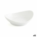 bandeja de aperitivos Quid Gastro Fun Branco Cerâmica 14 x 11 cm (12 Unidades)