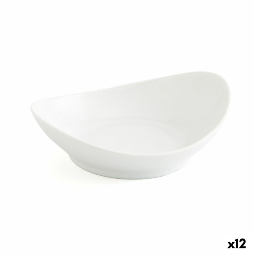 bandeja de aperitivos Quid Gastro Fun Branco Cerâmica 14 x 11 cm (12 Unidades)