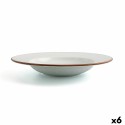 Prato Fundo Ariane Terra Cerâmica Bege (Ø 26 cm) (6 Unidades)