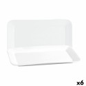 Recipiente de Cozinha Quid Basic Retangular Cerâmica Branco (6 Unidades) (31 x 18 cm)