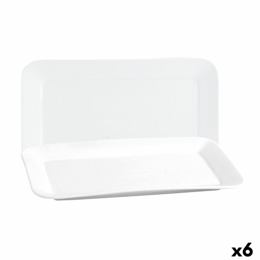 Recipiente de Cozinha Quid Basic Retangular Cerâmica Branco (6 Unidades) (31 x 18 cm)