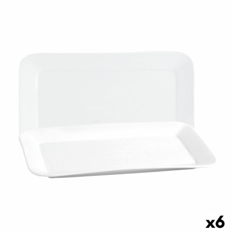 Recipiente de Cozinha Quid Basic Retangular Cerâmica Branco (6 Unidades) (31 x 18 cm)