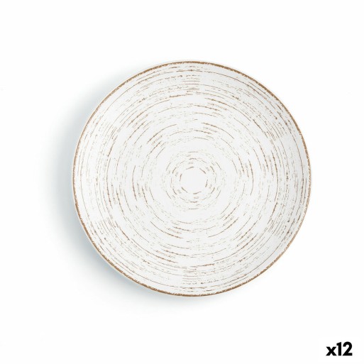 Piatto da pranzo Ariane Tornado White Bicolore Ceramica Ø 18 cm (12 Unità)
