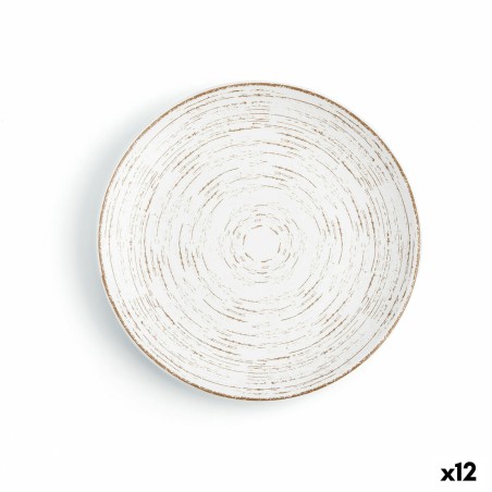 Piatto da pranzo Ariane Tornado White Bicolore Ceramica Ø 18 cm (12 Unità)