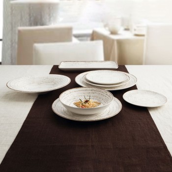 Piatto da pranzo Ariane Tornado White Bicolore Ceramica Ø 18 cm (12 Unità)
