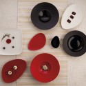 Flacher Teller Ariane Antracita karriert Schwarz aus Keramik 20 cm (12 Stück)