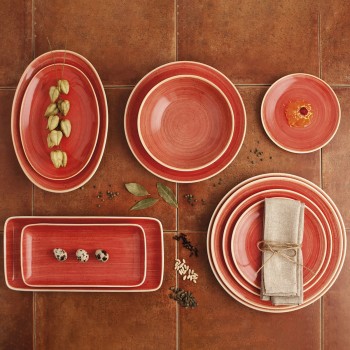 Piatto da pranzo Ariane Terra Rosso Ceramica Ø 21 cm (12 Unità)
