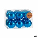 Set de Bolas de Navidad Azul Plástico Ø 7 cm (12 Unidades)