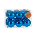 Set de Bolas de Navidad Azul Plástico Ø 7 cm (12 Unidades)