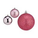 Conjunto de bolas de Natal Cor de Rosa Plástico Ø 8 cm (24 Unidades)