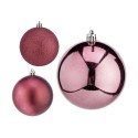 Weihnachtskugeln-Set Rosa Kunststoff 8 x 9 x 8 cm (24 Stück)