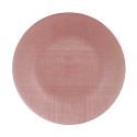 Plato Llano Vivalto Rosa Vidrio 32,5 x 2 x 32,5 cm (6 Unidades)