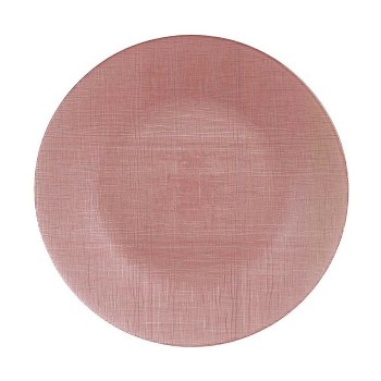 Plato Llano Vivalto Rosa Vidrio 32,5 x 2 x 32,5 cm (6 Unidades)