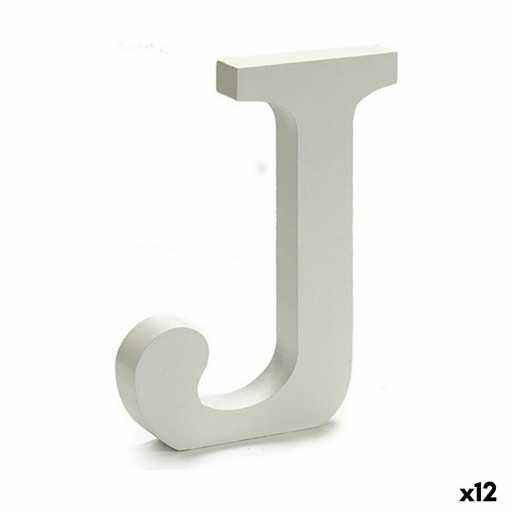 Lettre Pincello J Blanc 1,8 x 21 x 17 cm (12 Unités)