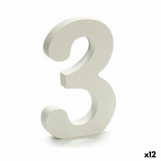 Numeri Pincello 3 Bianco 1,8 x 21 x 17 cm (12 Unità)