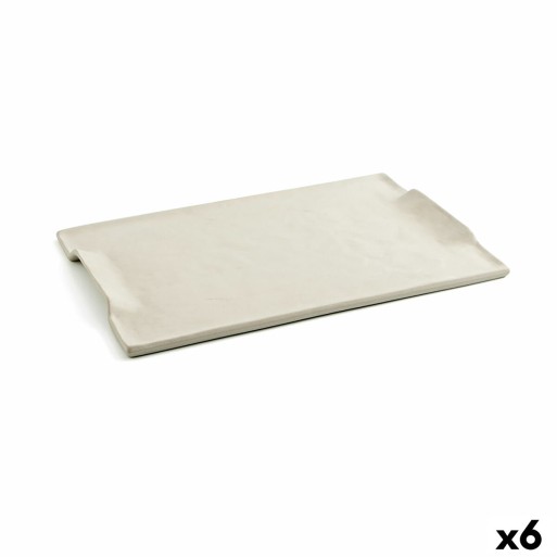 bandeja de aperitivos Quid Mineral Gres Bege Cerâmica 30 x 18 cm (6 Unidades)