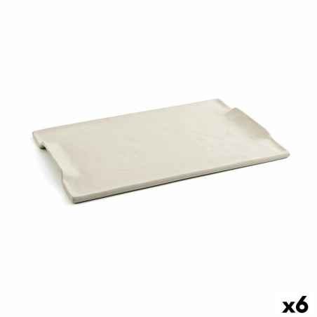 bandeja de aperitivos Quid Mineral Gres Bege Cerâmica 30 x 18 cm (6 Unidades)