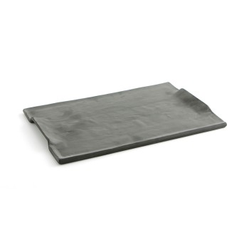 bandeja de aperitivos Quid Mineral Gres Preto Cerâmica 35 x 23 cm (6 Unidades)