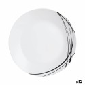 Prato de Jantar Arcopal Domitille Negro Duas cores Vidro 25 cm (12 Unidades)