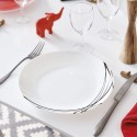 Prato de Jantar Arcopal Domitille Negro Duas cores Vidro 25 cm (12 Unidades)