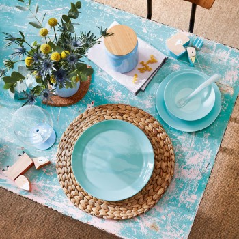 Prato de Jantar Luminarc Diwali Turquesa Turquesa Vidro 25 cm (24 Unidades)