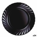 Prato de Jantar Luminarc Trianon Black Preto Vidro Ø 24,5 cm (24 Unidades)