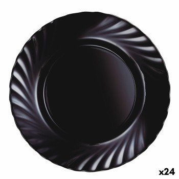 Prato de Jantar Luminarc Trianon Black Preto Vidro Ø 24,5 cm (24 Unidades)