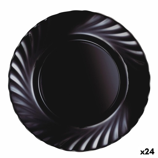 Prato de Jantar Luminarc Trianon Black Preto Vidro Ø 24,5 cm (24 Unidades)