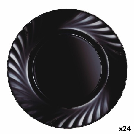 Prato de Jantar Luminarc Trianon Black Preto Vidro Ø 24,5 cm (24 Unidades)