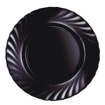 Prato de Jantar Luminarc Trianon Black Preto Vidro Ø 24,5 cm (24 Unidades)