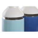 Vase DKD Home Decor 12 x 12 x 18,5 cm Silver White Sky blue Navy Blue Stoneware (2 Units)