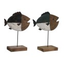 Figura Decorativa DKD Home Decor Multicolor Natural Peixe 18 x 8 x 26 cm (2 Unidades)