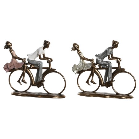 Figura Decorativa DKD Home Decor 27 x 9,5 x 23 cm Cor de Rosa Dourado Branco (2 Unidades) Figura Decorativa DKD Home Decor 27 x 9,5 x 23 cm Cor de Rosa Dourado Branco (2 Unidades)