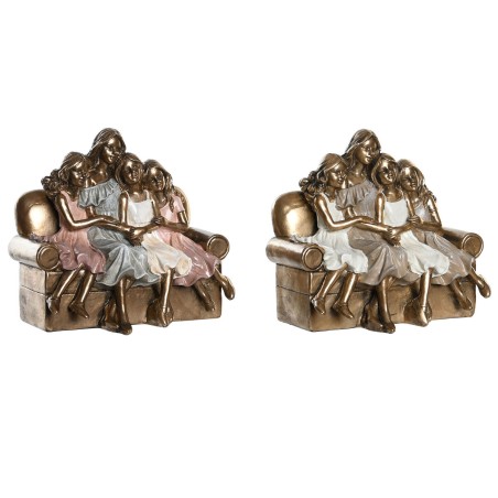 Statua Decorativa DKD Home Decor 17 x 10,5 x 15,5 cm Rosa Dorato Bianco (2 Unità) Statua Decorativa DKD Home Decor 17 x 10,5 x 15,5 cm Rosa Dorato Bianco (2 Unità)
