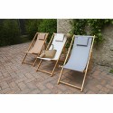 Ligstoel DKD Home Decor Cinzento 77 cm 57,5 x 113 x 77 cm Natural (57,5 x 113 x 77 cm)