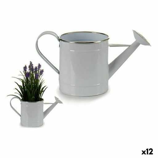 Annaffiatoio decorativo Ibergarden I60472-D Bianco Argentato 2 L 15,7 x 18 x 35,5 cm Metallo (12 Unità)