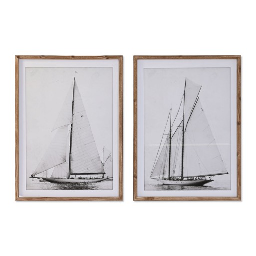 Quadro DKD Home Decor 60 x 2.5 x 80 cm 60 x 2,5 x 80 cm Barca a vela (2 Unità)