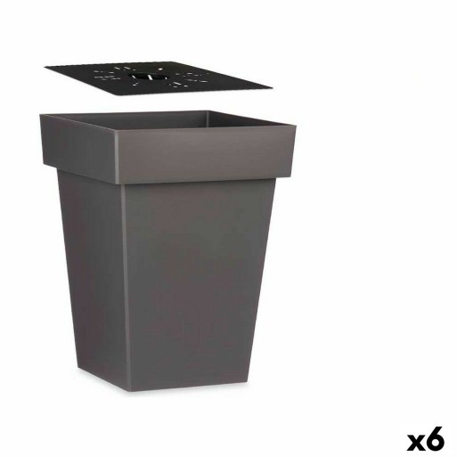 Maceta Autorriego Ibergarden 87949 Gris Plástico 37 x 51 x 37 cm (6 Unidades)