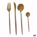 Set di Posate Kinvara BST-CT022 Rosa Dorato Acciaio inossidabile 16 x 5 x 24,5 cm (12 Unità)