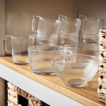 Kop Luminarc Stripy Transparente Vidro 90 ml (6 Unidades)