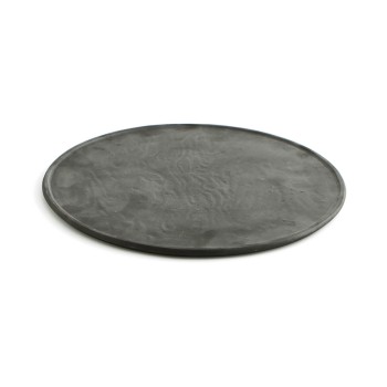 Sousplat Quid Mineral Gres Cerâmica Preto Ø 33 cm (6 Unidades)