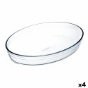 Travessa para o Forno Ô Cuisine Ocuisine Vidrio Transparente Vidro Ovalada 30 x 21 x 7 cm (4 Unidades)
