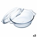 Pirofila da Forno Ô Cuisine Ocuisine Vidrio Trasparente Vetro 27 x 24 x 11 cm Con coperchio (3 Unità)