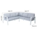 Divano da Giardino Thais 195 x 195 x 73,6 cm Alluminio