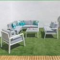 Divano a 2 Piazze Thais Bianco Alluminio 132,20 x 74,80 x 73,30 cm