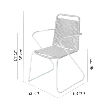 Tuinstoel Antea 57 x 65,5 x 90 cm Corda Cinzento claro