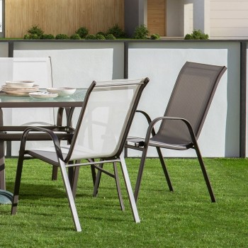 Sedia da giardino Nerea 56 x 68 x 93 cm Marrone Acciaio